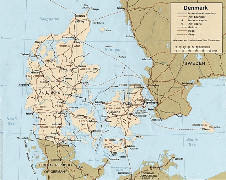 Mapa do norte da europa com fronteiras dos países da escandinávia